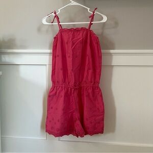 SALE! NWT Gap Kids Coral Eyelet Romper w/Bow Ties on Shoulders. Size: XL.